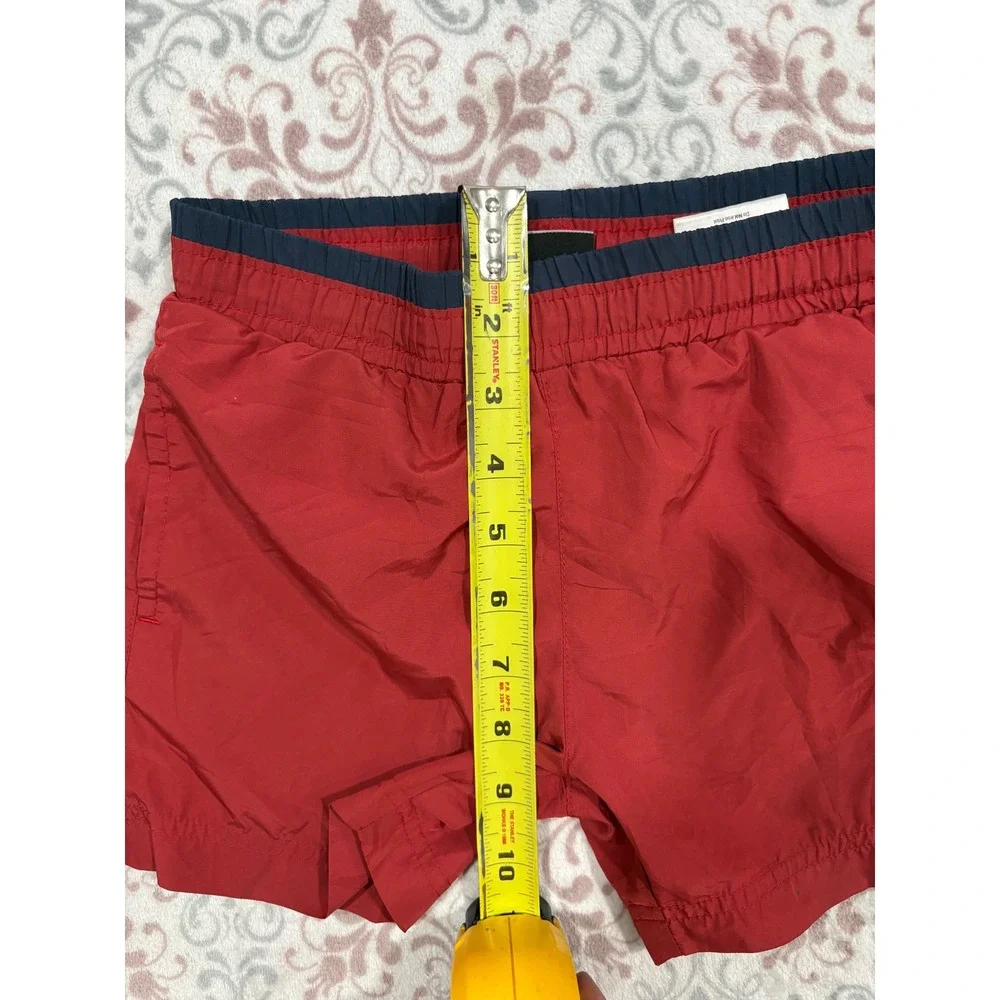 Kappa Boys Red Swim Trunks Navy Waistband Mesh Lined Board Shorts Size 4Y